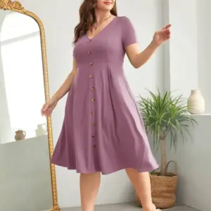 Curvy Front A Line Dress for Women