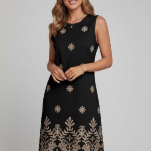 Lovshy Classic Sleeveless Embroidered Dress
