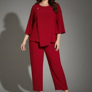 Trumpet Sleeve Top and Pants Set of 2 rd