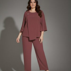 Trumpet Sleeve Top and Pants Set of 2 pe