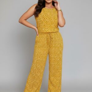 Lovshy Mauve Polka Dot Sleeveless Jumpsuit yl