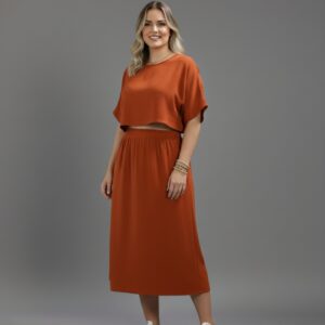 Lovshy Trendy Comfortable Top And Skirt Set