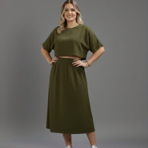 Lovshy Trendy Comfortable Top And Skirt Set ag