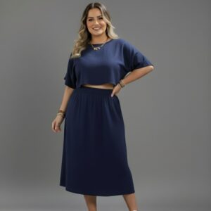 Lovshy Trendy Comfortable Top And Skirt Set nb