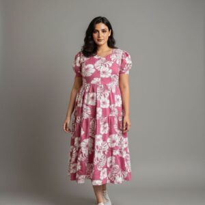 Lovshy Trendy Printed Floral Midi Dress