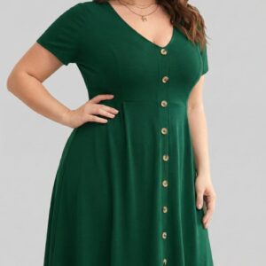 Curvy Front A Line Dress for Women dg