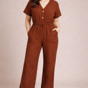 Lovshy Comfortable Short Sleeve Wide Leg Jumpsuit